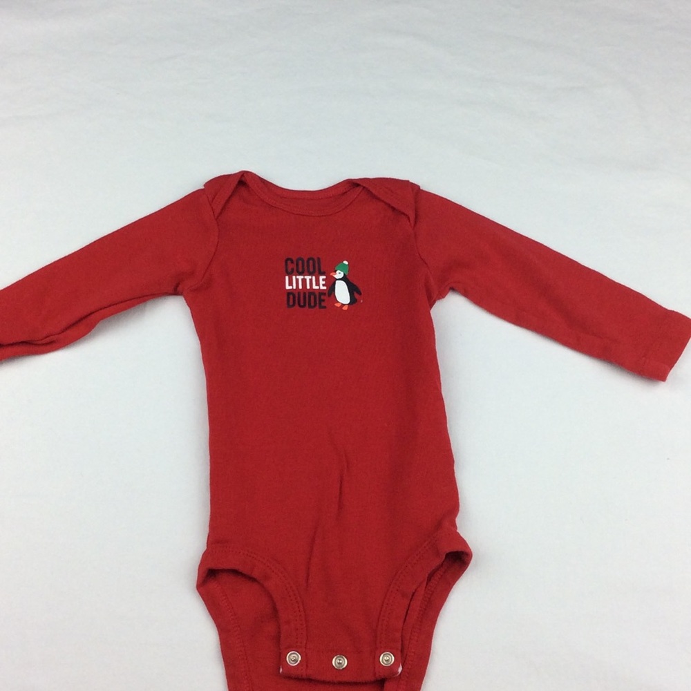 🍼 6/$18 Red Long Sleeve “Cool Little Dude”